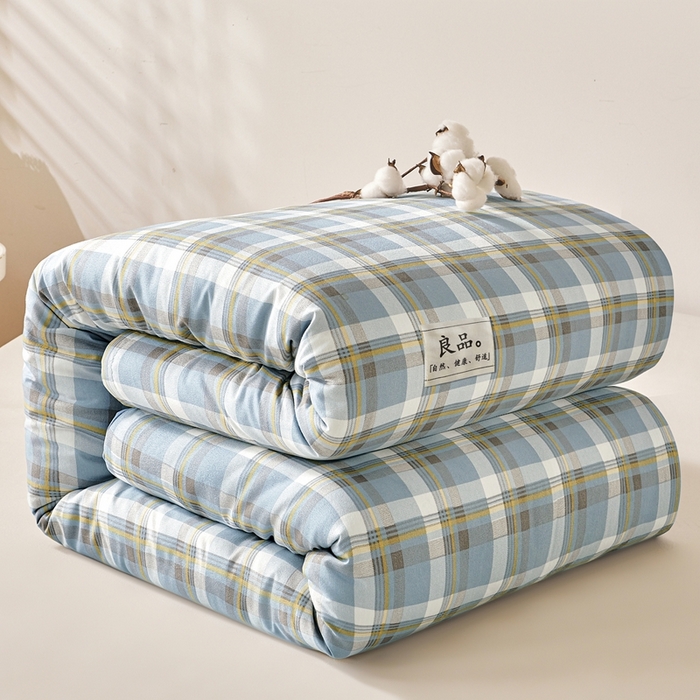 91家纺网 家纺一手货源 找家纺 思雅庭 2025新款新疆长绒棉生态棉花被子被芯 莫妮格 蓝咖