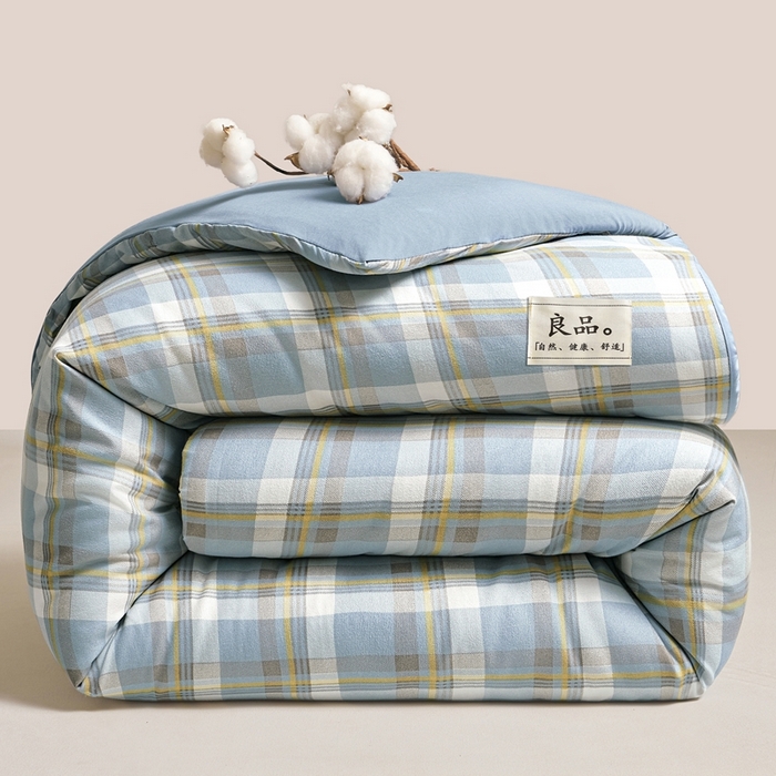 91家纺网 家纺一手货源 找家纺 思雅庭 2025新款新疆长绒棉生态棉花被子被芯 莫妮格 蓝咖