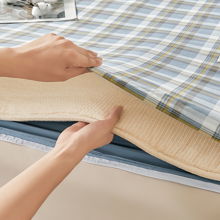 91家纺网 家纺一手货源 找家纺 思雅庭 2025新款新疆长绒棉生态棉花被子被芯 莫妮格 蓝咖