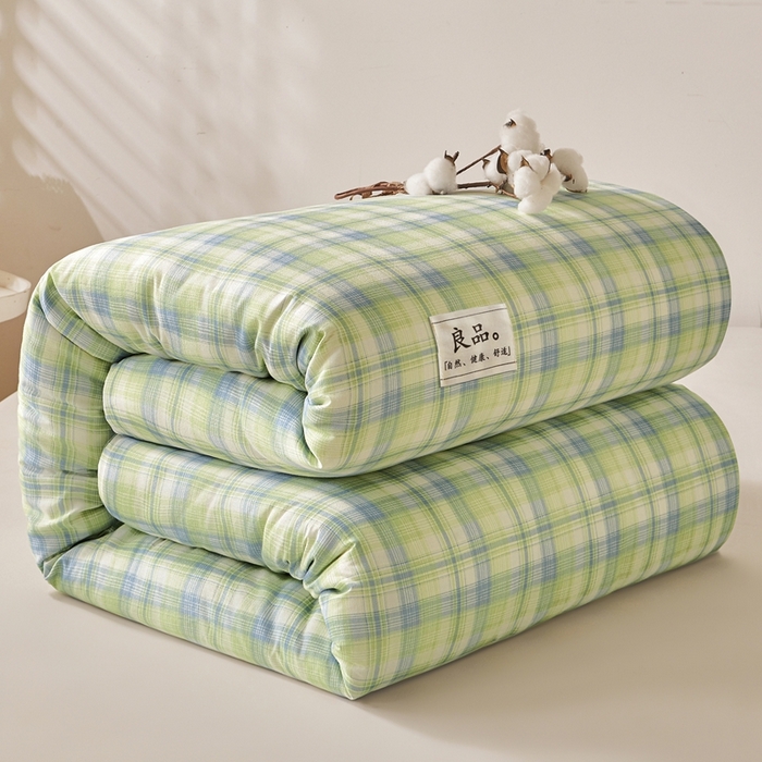 91家纺网 家纺一手货源 找家纺 思雅庭 2025新款新疆长绒棉生态棉花被子被芯 莫桑格 蓝绿