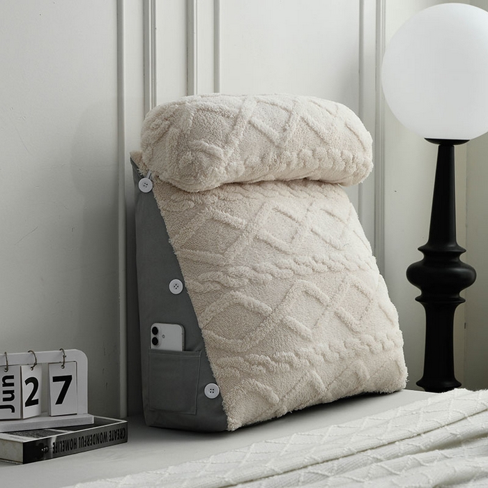 91家纺网 家纺一手货源 找家纺 爱妮灵蚊帐 2025新款塔芙绒头枕三角靠垫代发货 奶白