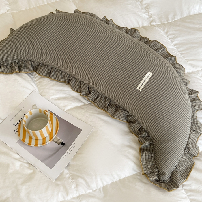 91家纺网 家纺一手货源 找家纺 （总）亦帆枕芯 2025新款全棉纱布长条抱枕月亮抱枕枕芯加枕套可拆洗套装