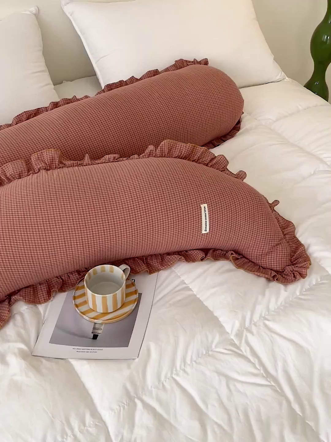 91家纺网 家纺一手货源 找家纺 亦帆枕芯 2025新款全棉纱布长条抱枕月亮抱枕枕芯加枕套可拆洗套装 红色-月亮形