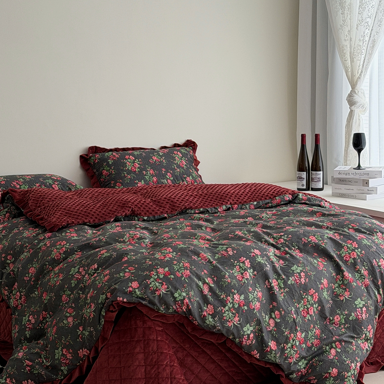 91家纺网 家纺一手货源 找家纺 （总）佰织鑫家居 2025新款木耳边棉加绒床盖款四件套