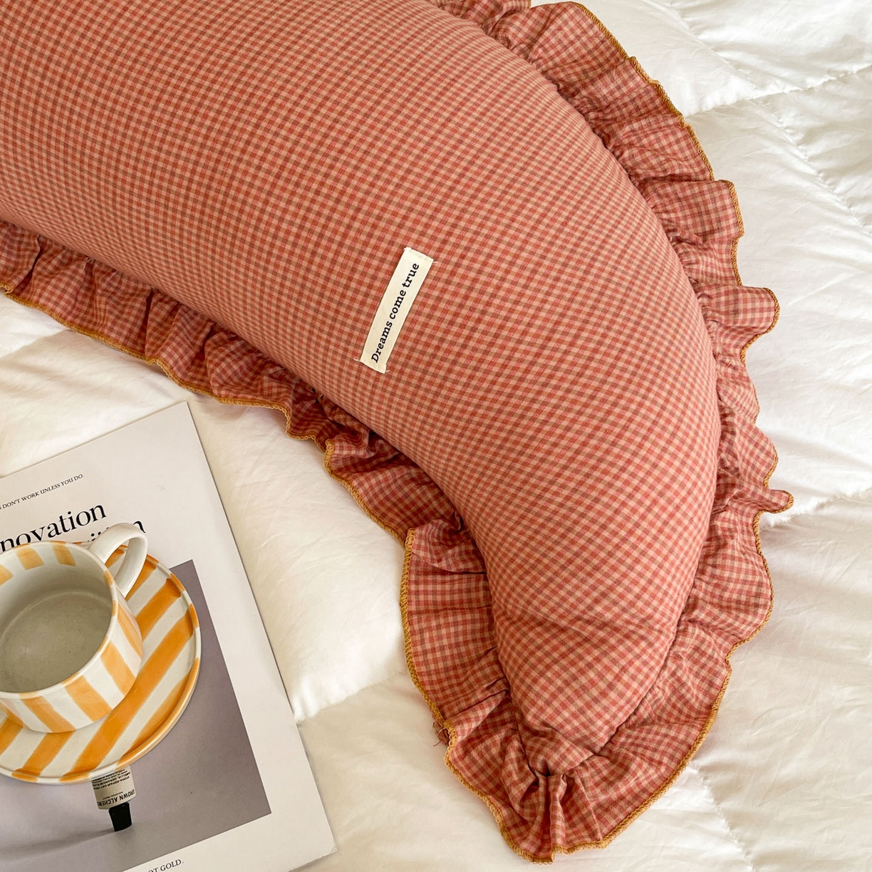 91家纺网 家纺一手货源 找家纺 亦帆枕芯 2025新款全棉纱布长条抱枕月亮抱枕枕芯加枕套可拆洗套装 红色-长条形