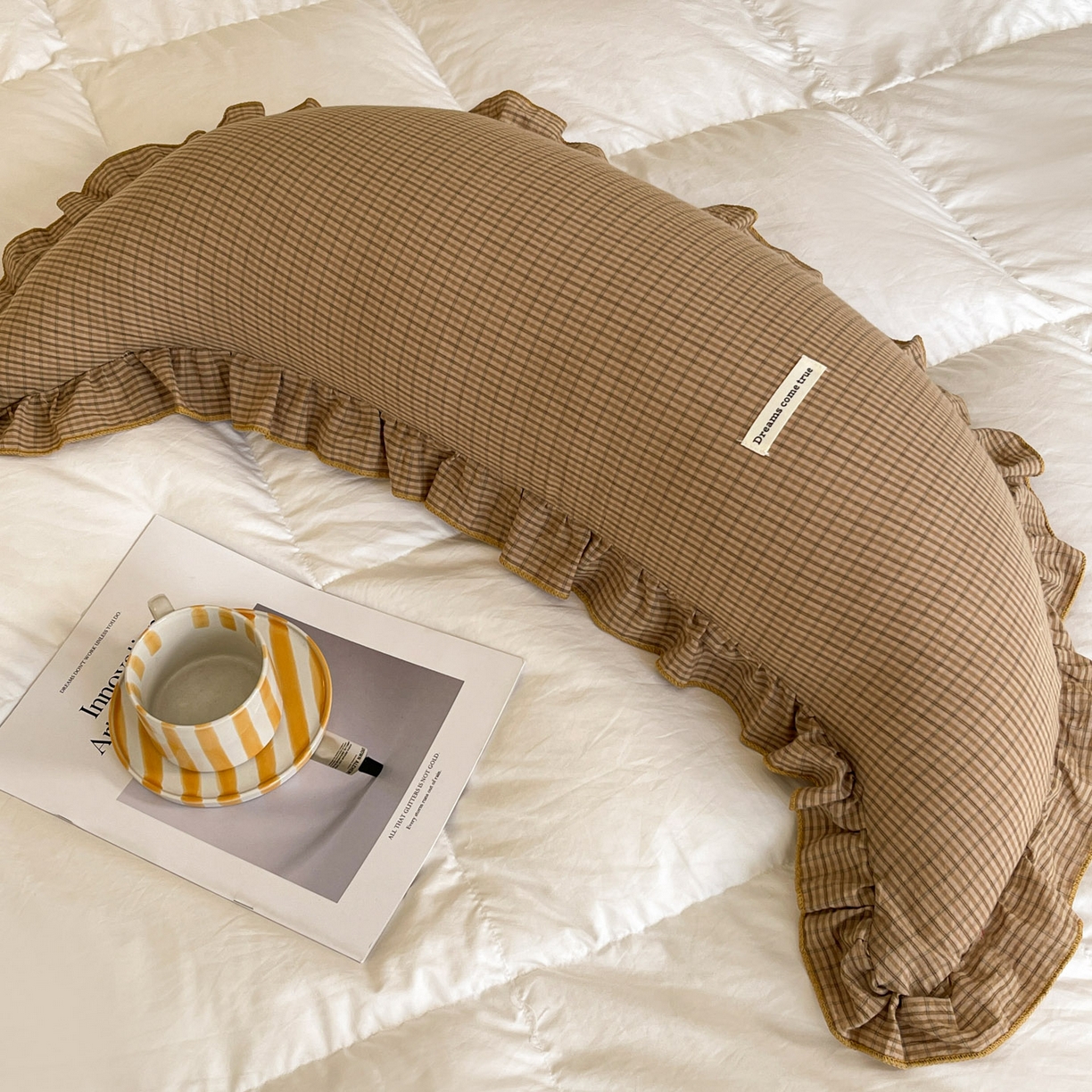 91家纺网 家纺一手货源 找家纺 亦帆枕芯 2025新款全棉纱布长条抱枕月亮抱枕枕芯加枕套可拆洗套装 绿色-长条形