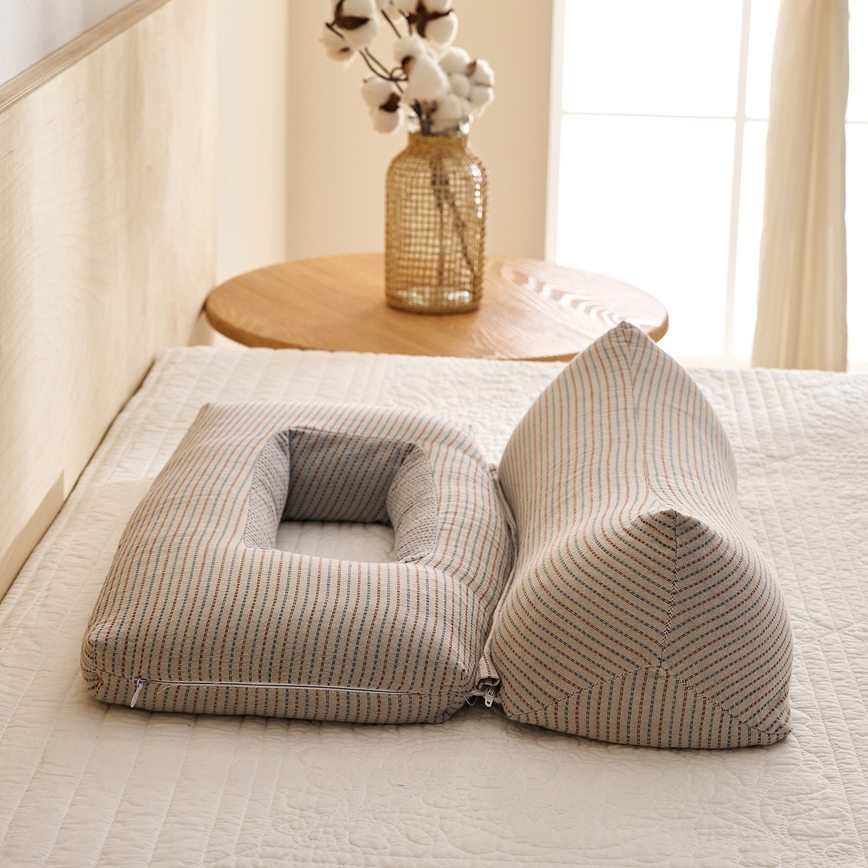 91家纺网 家纺一手货源 找家纺 （总）乐可 2025新款4D护耳组合枕荞麦枕头枕芯