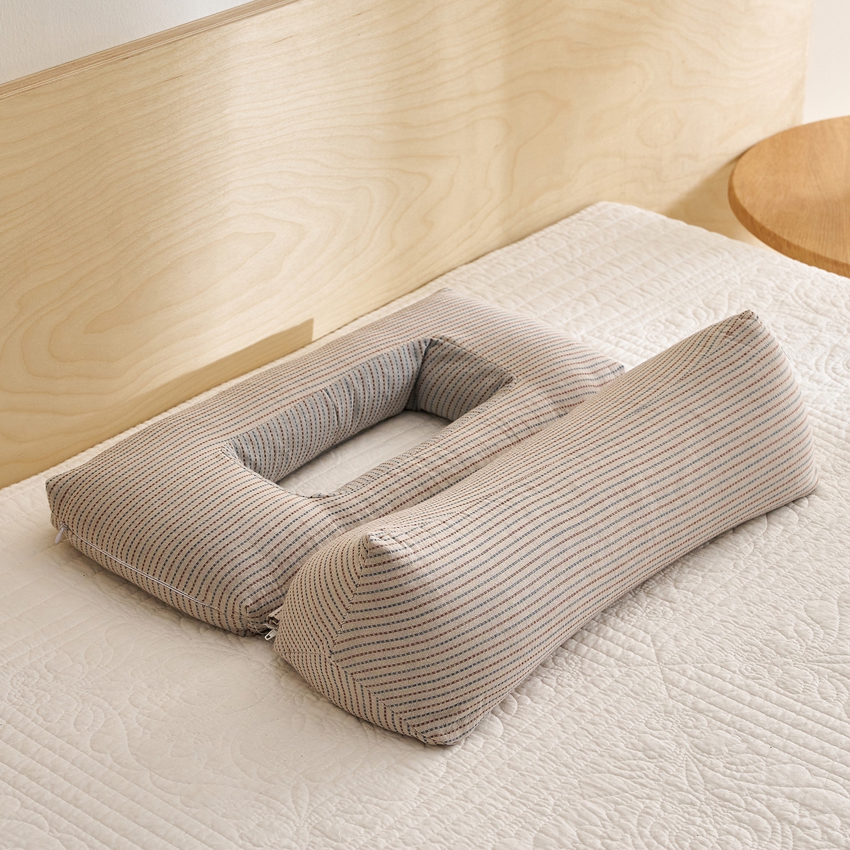 91家纺网 家纺一手货源 找家纺 乐可 2025新款4D护耳组合枕荞麦枕头枕芯 4D护耳组合枕-白