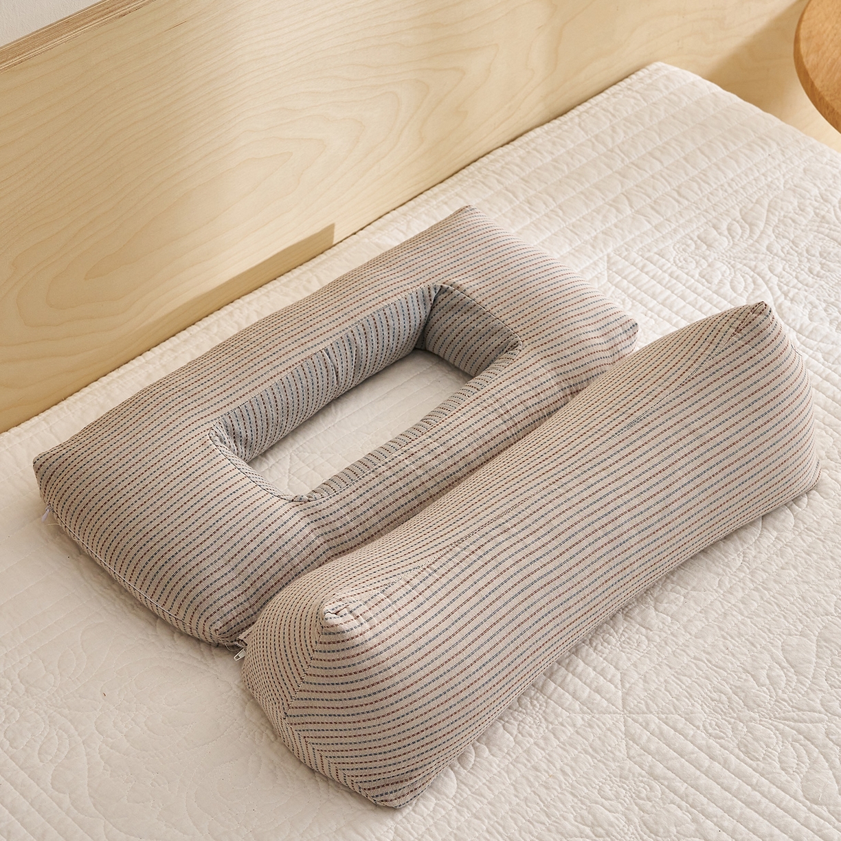 91家纺网 家纺一手货源 找家纺 乐可 2025新款4D护耳组合枕荞麦枕头枕芯 4D护耳组合枕-白