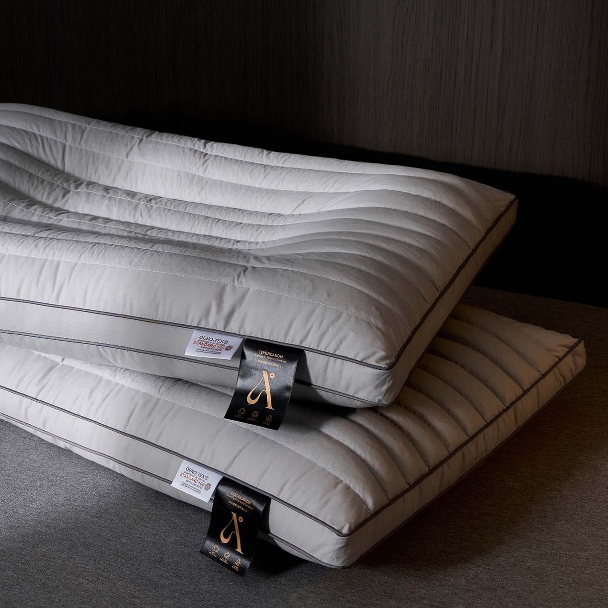 91家纺网 家纺一手货源 找家纺 乐可 2025新款全棉决明子酒店枕枕头枕芯 全棉决明子酒店枕-灰