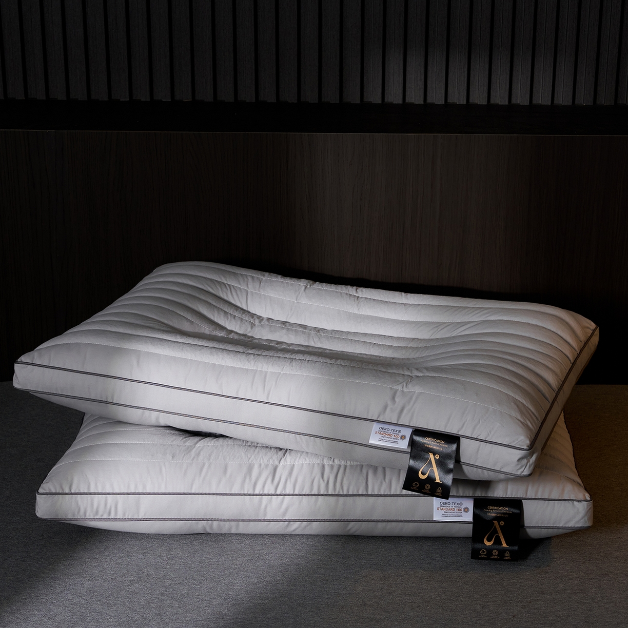 91家纺网 家纺一手货源 找家纺 乐可 2025新款全棉决明子酒店枕枕头枕芯 全棉决明子酒店枕-灰