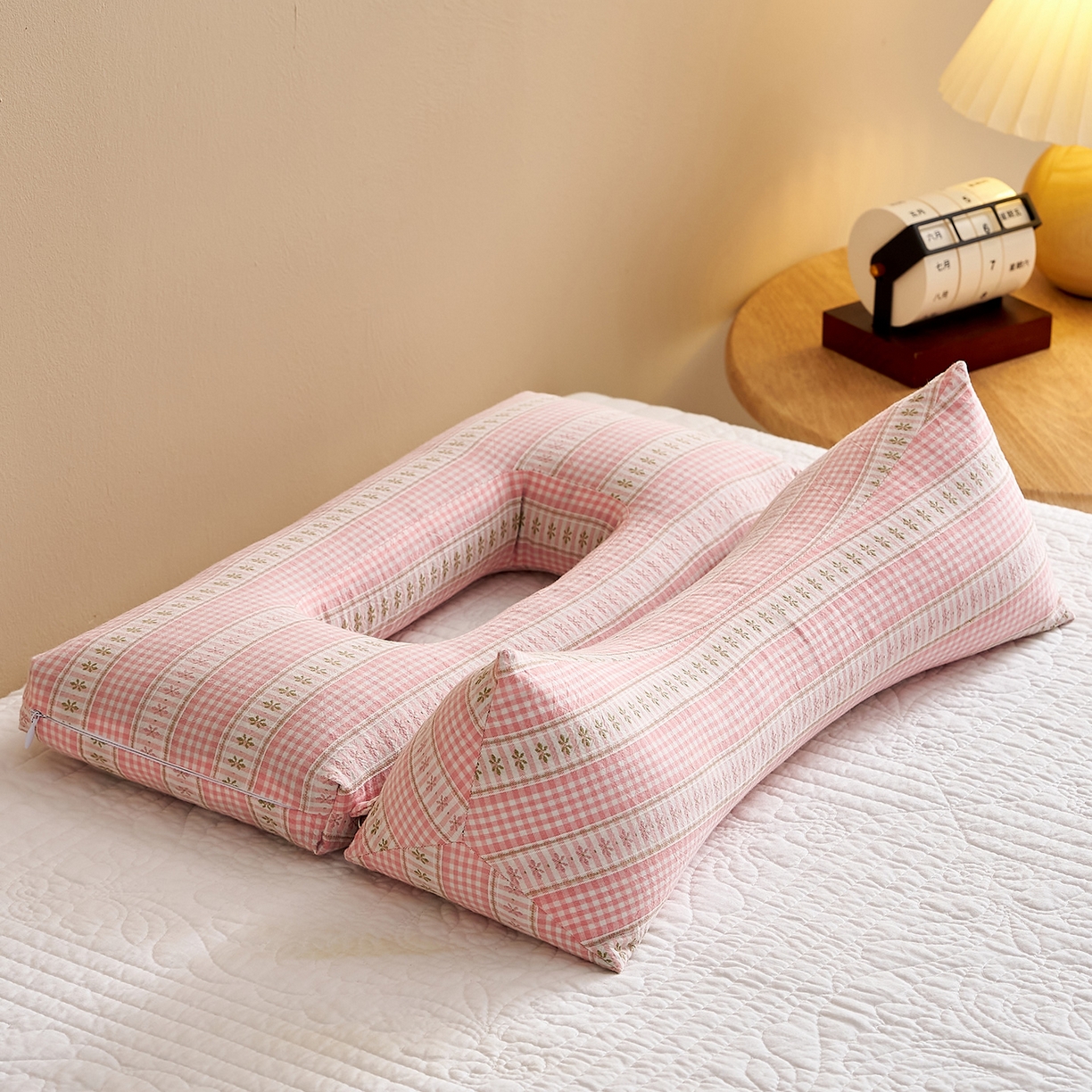 91家纺网 家纺一手货源 找家纺 （总）乐可 2025新款水洗棉护耳组合枕荞麦枕头枕芯