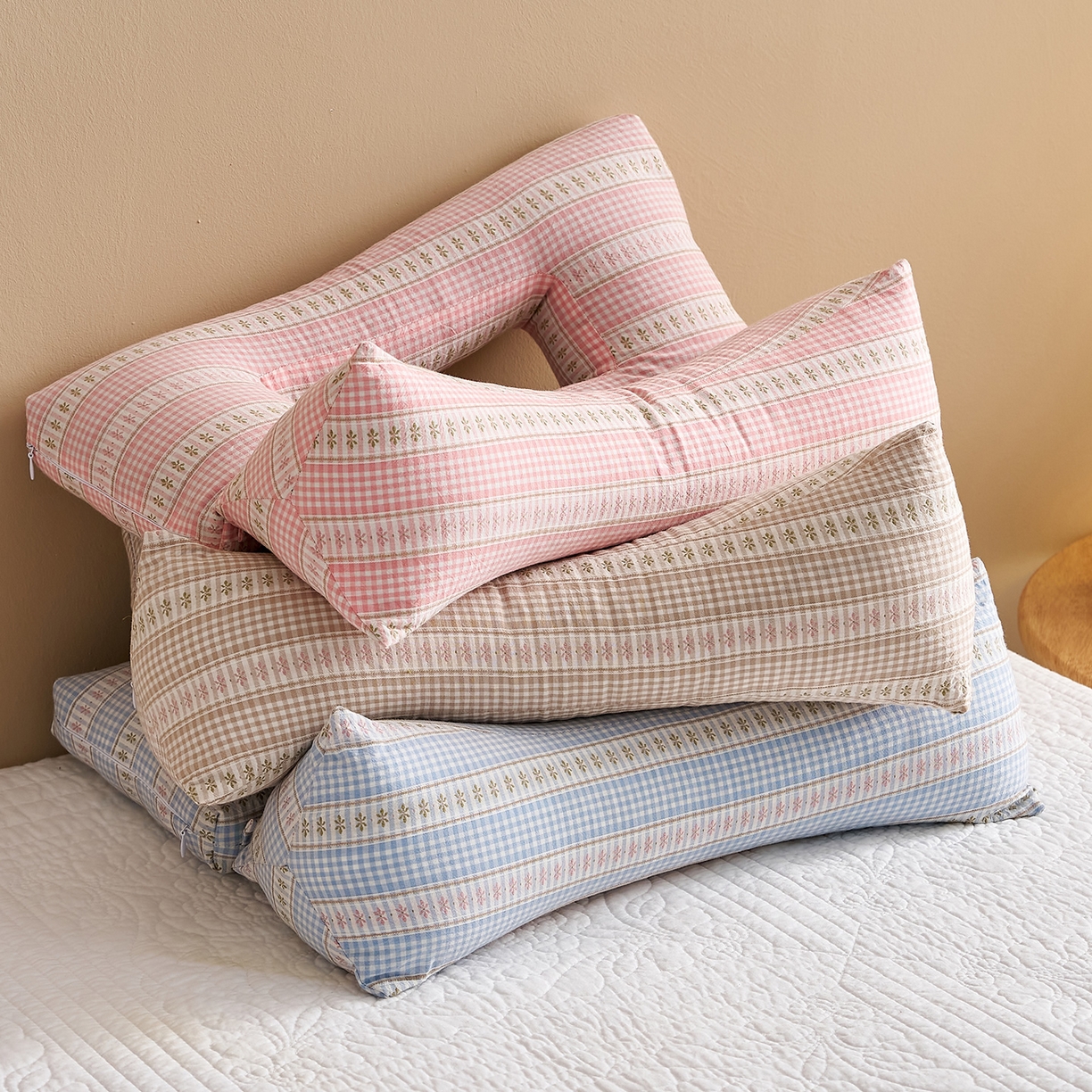 91家纺网 家纺一手货源 找家纺 乐可 2025新款水洗棉护耳组合枕荞麦枕头枕芯 水洗棉护耳组合枕-组合图