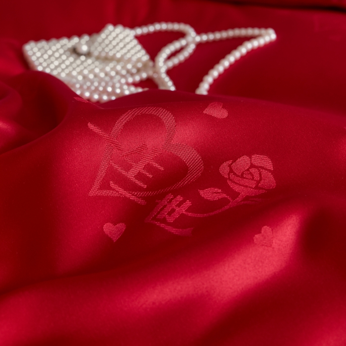 91家纺网 家纺一手货源 找家纺 （总）帝王家纺 2025新款亲肤棉磨毛刺绣婚庆四件套红色结婚床上用品