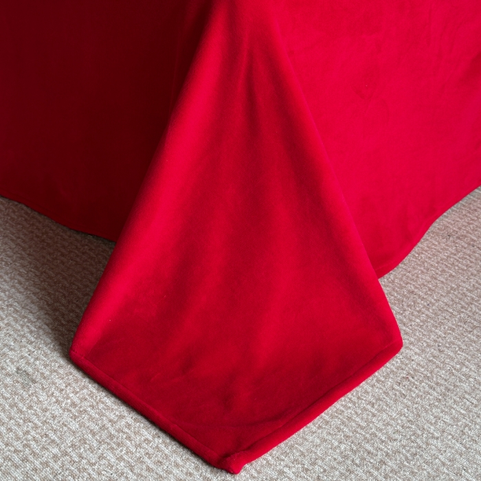 91家纺网 家纺一手货源 找家纺 （总）帝王家纺 2025新款加厚保暖牛奶绒婚庆刺绣四件套珊瑚绒红色结婚床品-蝶舞喜事