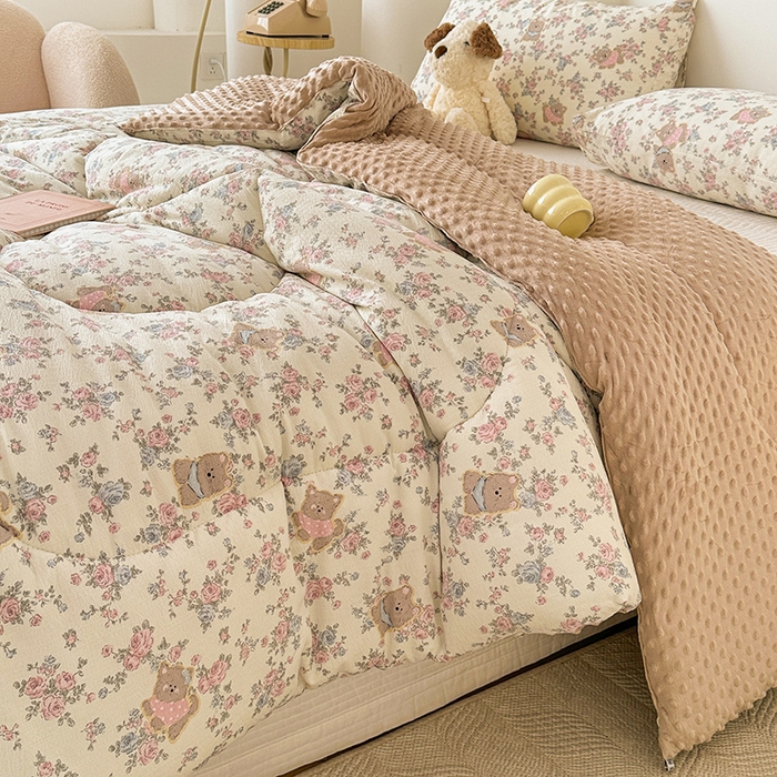 91家纺网 家纺一手货源 找家纺 丝芙妮家居（原乐视家纺） 2025新款云感棉豆豆被春秋被冬被被子被芯 摩菲