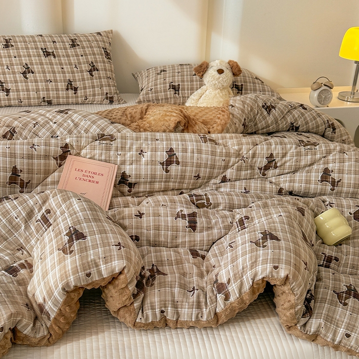 91家纺网 家纺一手货源 找家纺 丝芙妮家居（原乐视家纺） 2025新款云感棉豆豆被春秋被冬被被子被芯 晚安小狗