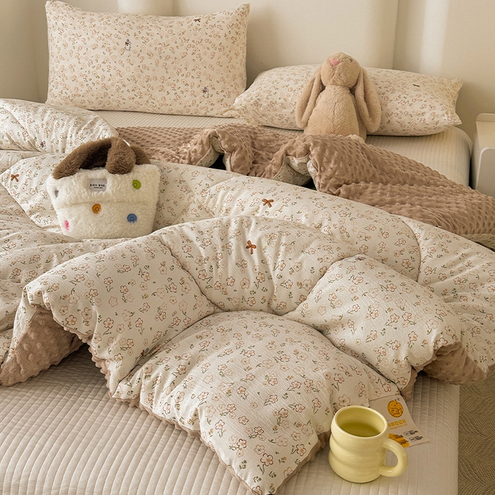 91家纺网 家纺一手货源 找家纺 丝芙妮家居（原乐视家纺） 2025新款云感棉豆豆被春秋被冬被被子被芯 漫花