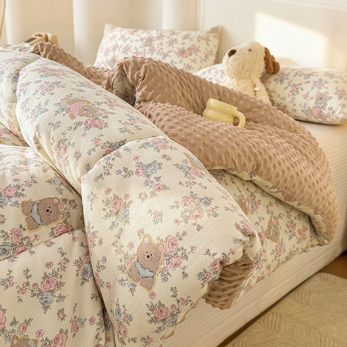 91家纺网 家纺一手货源 找家纺 丝芙妮家居（原乐视家纺） 2025新款云感棉豆豆被春秋被冬被被子被芯 摩菲