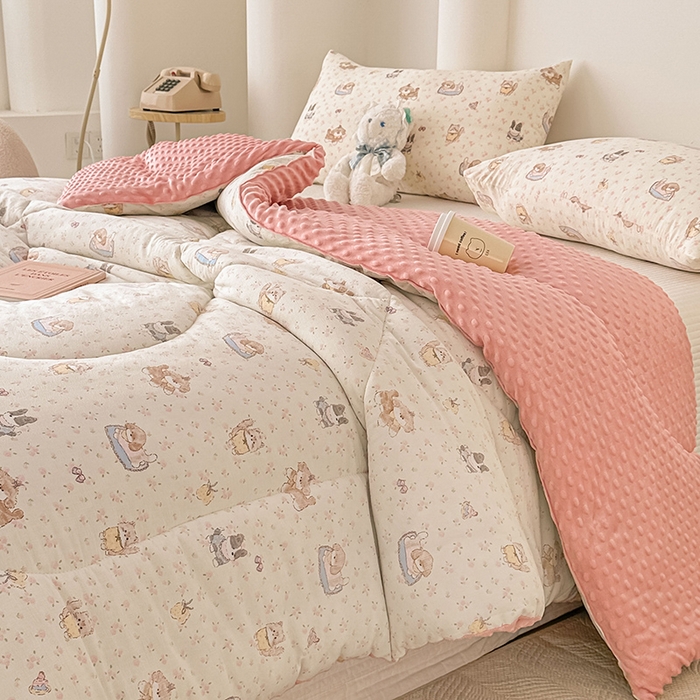 91家纺网 家纺一手货源 找家纺 丝芙妮家居（原乐视家纺） 2025新款云感棉豆豆被春秋被冬被被子被芯 可爱萌宠