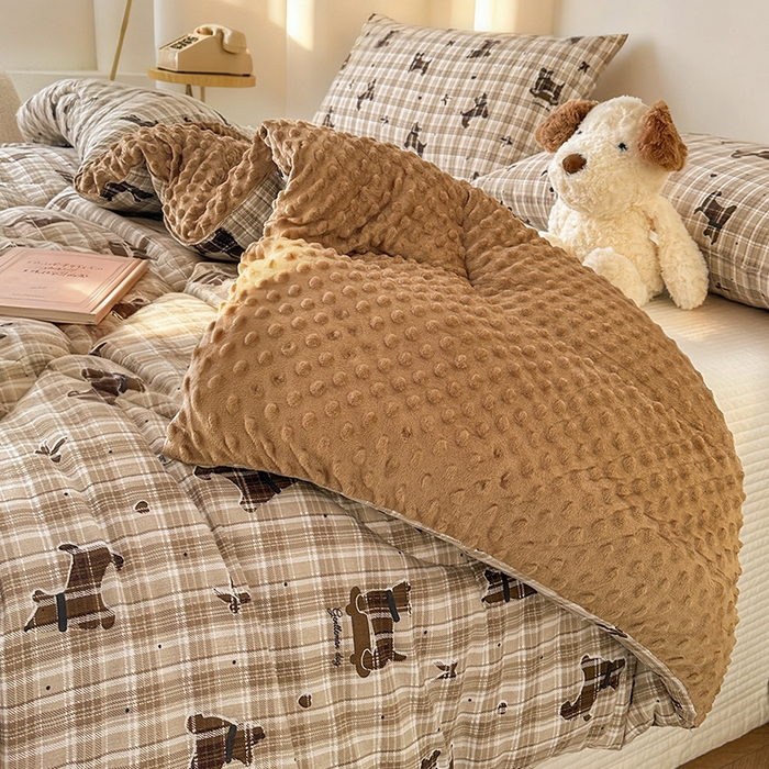 91家纺网 家纺一手货源 找家纺 丝芙妮家居（原乐视家纺） 2025新款云感棉豆豆被春秋被冬被被子被芯 晚安小狗