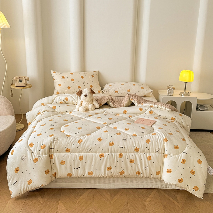 91家纺网 家纺一手货源 找家纺 丝芙妮家居（原乐视家纺） 2025新款云感棉豆豆被春秋被冬被被子被芯 布丁小熊