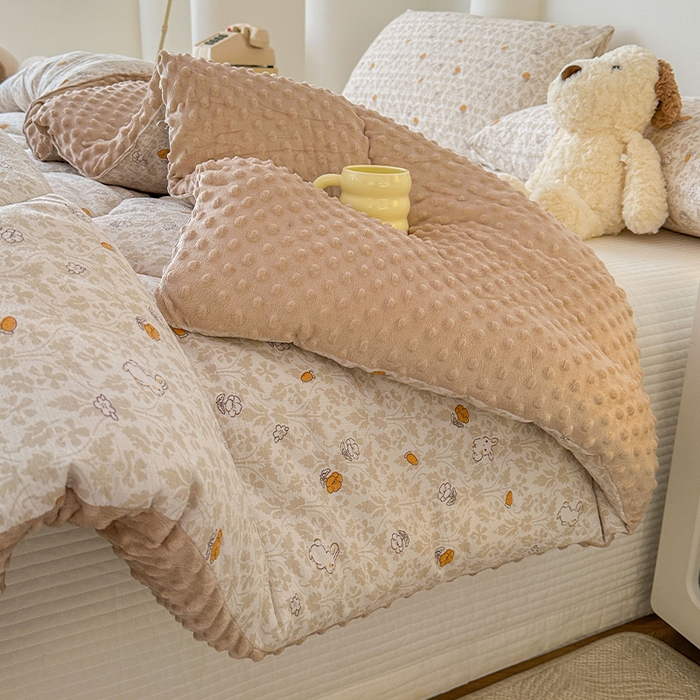 91家纺网 家纺一手货源 找家纺 丝芙妮家居（原乐视家纺） 2025新款云感棉豆豆被春秋被冬被被子被芯 月野兔