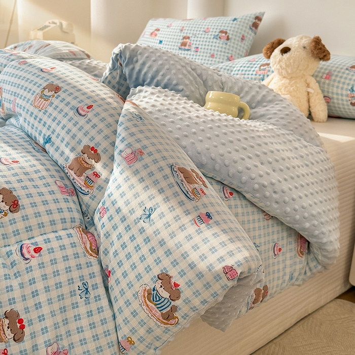 91家纺网 家纺一手货源 找家纺 丝芙妮家居（原乐视家纺） 2025新款云感棉豆豆被春秋被冬被被子被芯 甜品狗狗