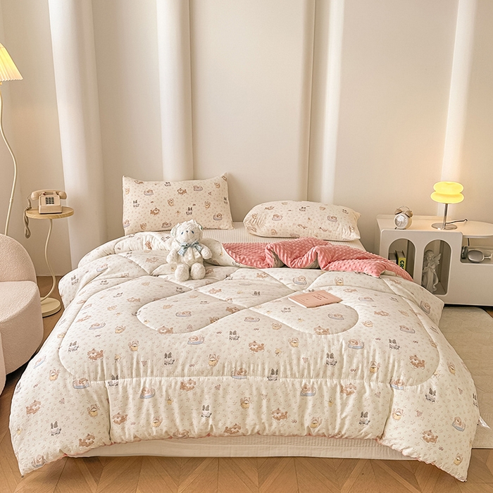 91家纺网 家纺一手货源 找家纺 丝芙妮家居（原乐视家纺） 2025新款云感棉豆豆被春秋被冬被被子被芯 可爱萌宠