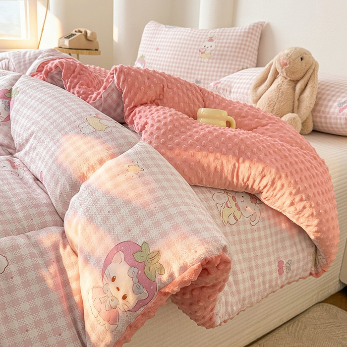 91家纺网 家纺一手货源 找家纺 丝芙妮家居（原乐视家纺） 2025新款云感棉豆豆被春秋被冬被被子被芯 甜心小兔