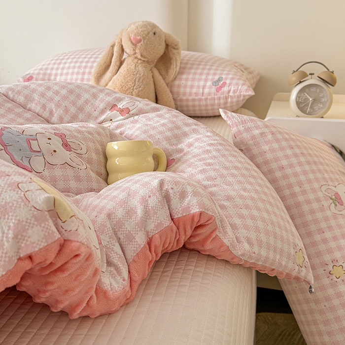 91家纺网 家纺一手货源 找家纺 丝芙妮家居（原乐视家纺） 2025新款云感棉豆豆被春秋被冬被被子被芯 甜心小兔