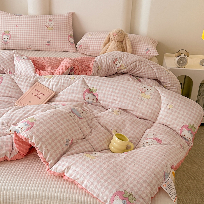 91家纺网 家纺一手货源 找家纺 丝芙妮家居（原乐视家纺） 2025新款云感棉豆豆被春秋被冬被被子被芯 甜心小兔