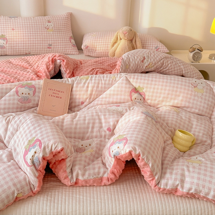 91家纺网 家纺一手货源 找家纺 丝芙妮家居（原乐视家纺） 2025新款云感棉豆豆被春秋被冬被被子被芯 甜心小兔