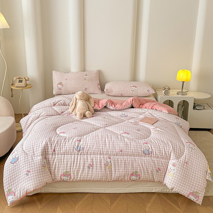 91家纺网 家纺一手货源 找家纺 丝芙妮家居（原乐视家纺） 2025新款云感棉豆豆被春秋被冬被被子被芯 甜心小兔