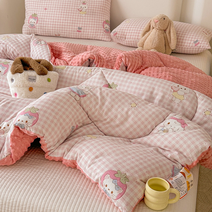 91家纺网 家纺一手货源 找家纺 丝芙妮家居（原乐视家纺） 2025新款云感棉豆豆被春秋被冬被被子被芯 甜心小兔