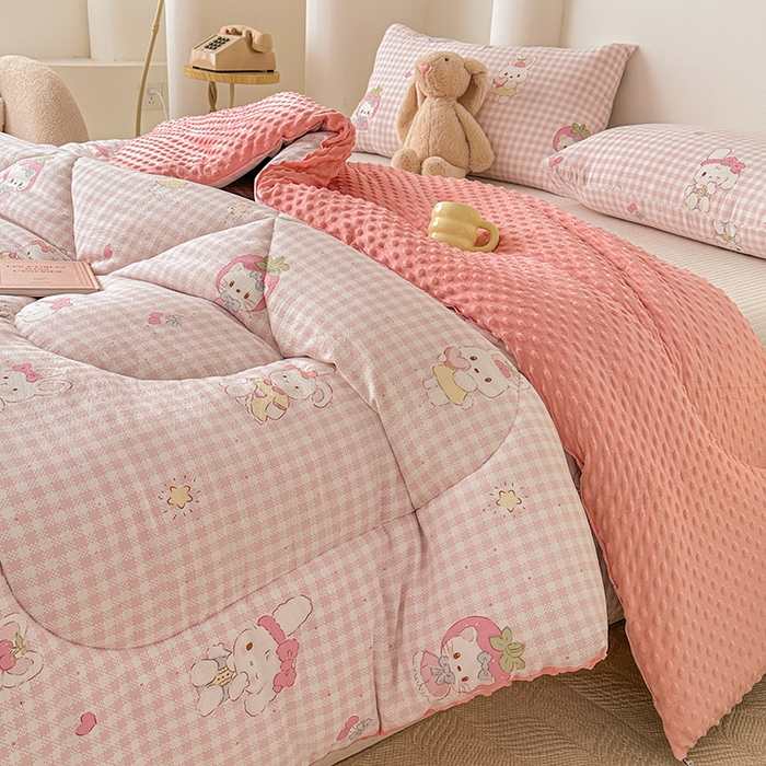 91家纺网 家纺一手货源 找家纺 丝芙妮家居（原乐视家纺） 2025新款云感棉豆豆被春秋被冬被被子被芯 甜心小兔