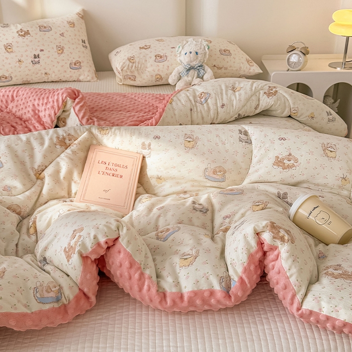 91家纺网 家纺一手货源 找家纺 丝芙妮家居（原乐视家纺） 2025新款云感棉豆豆被春秋被冬被被子被芯 可爱萌宠