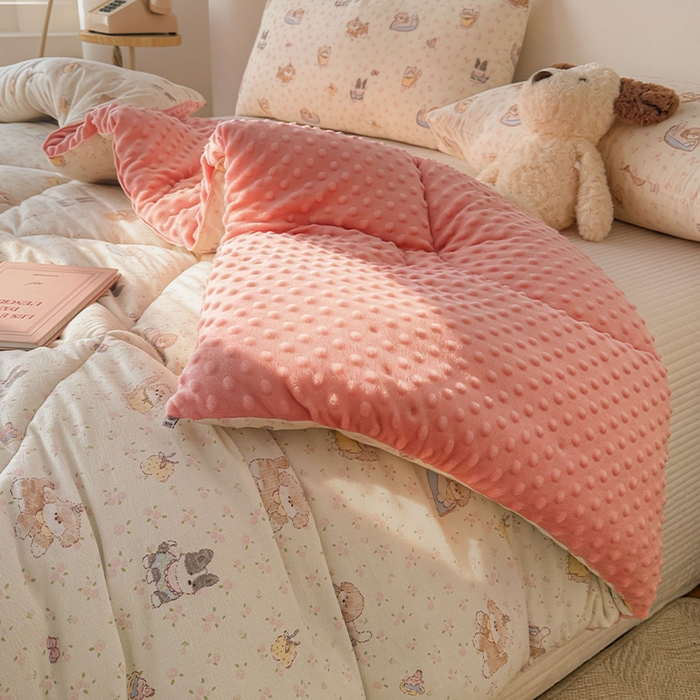 91家纺网 家纺一手货源 找家纺 丝芙妮家居（原乐视家纺） 2025新款云感棉豆豆被春秋被冬被被子被芯 可爱萌宠