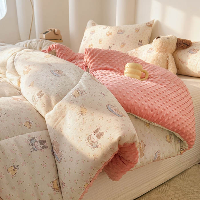 91家纺网 家纺一手货源 找家纺 丝芙妮家居（原乐视家纺） 2025新款云感棉豆豆被春秋被冬被被子被芯 可爱萌宠