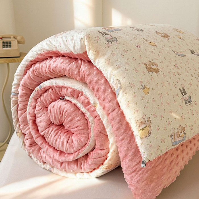 91家纺网 家纺一手货源 找家纺 丝芙妮家居（原乐视家纺） 2025新款云感棉豆豆被春秋被冬被被子被芯 可爱萌宠