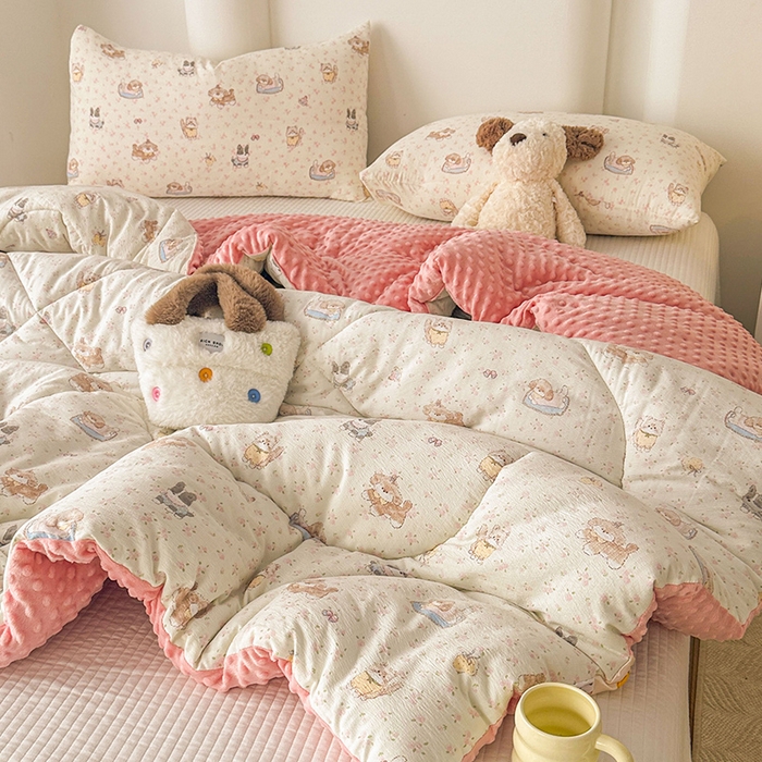 91家纺网 家纺一手货源 找家纺 丝芙妮家居（原乐视家纺） 2025新款云感棉豆豆被春秋被冬被被子被芯 可爱萌宠