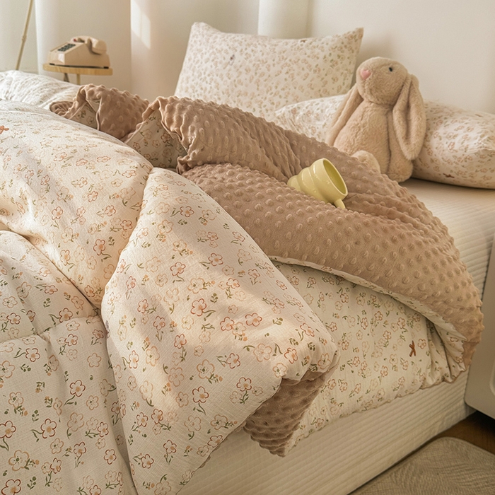 91家纺网 家纺一手货源 找家纺 丝芙妮家居（原乐视家纺） 2025新款云感棉豆豆被春秋被冬被被子被芯 漫花