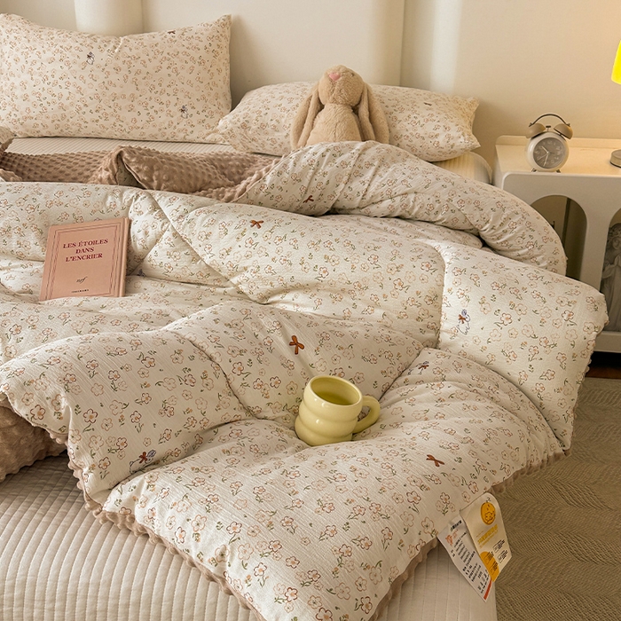 91家纺网 家纺一手货源 找家纺 丝芙妮家居（原乐视家纺） 2025新款云感棉豆豆被春秋被冬被被子被芯 漫花