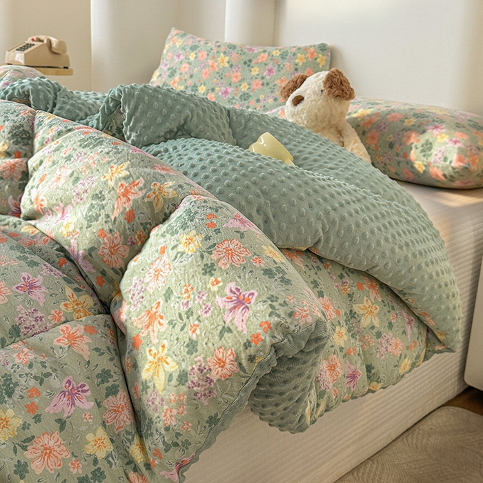 91家纺网 家纺一手货源 找家纺 丝芙妮家居（原乐视家纺） 2025新款云感棉豆豆被春秋被冬被被子被芯 午后时光