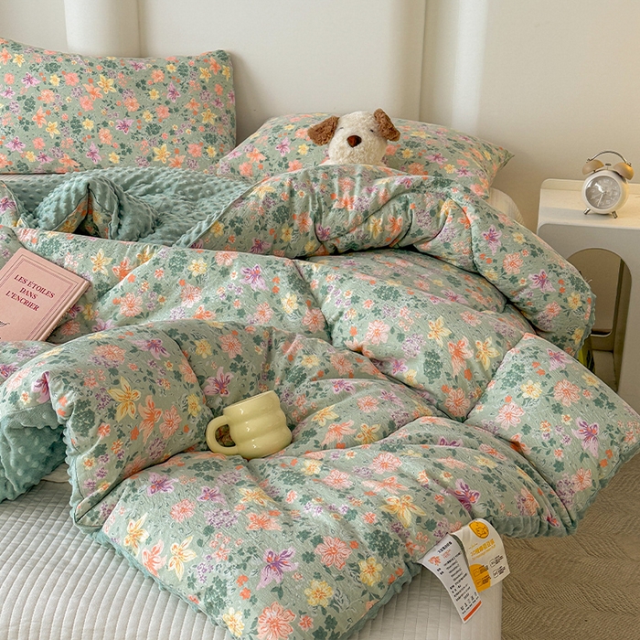 91家纺网 家纺一手货源 找家纺 丝芙妮家居（原乐视家纺） 2025新款云感棉豆豆被春秋被冬被被子被芯 午后时光