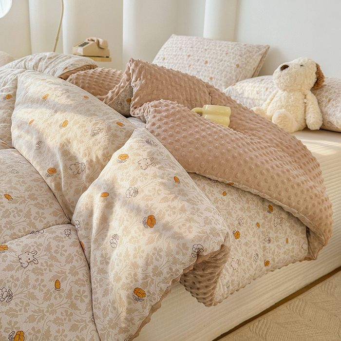 91家纺网 家纺一手货源 找家纺 丝芙妮家居（原乐视家纺） 2025新款云感棉豆豆被春秋被冬被被子被芯 月野兔