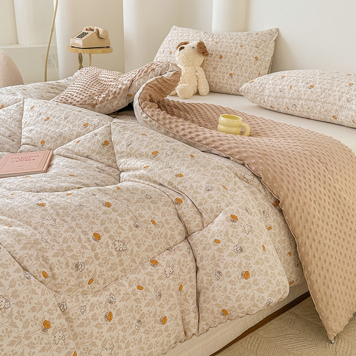 91家纺网 家纺一手货源 找家纺 丝芙妮家居（原乐视家纺） 2025新款云感棉豆豆被春秋被冬被被子被芯 月野兔