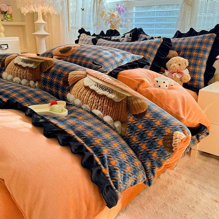 91家纺网 家纺一手货源 找家纺 （总）美达家纺 2025新款韩版牛奶绒床单四件套