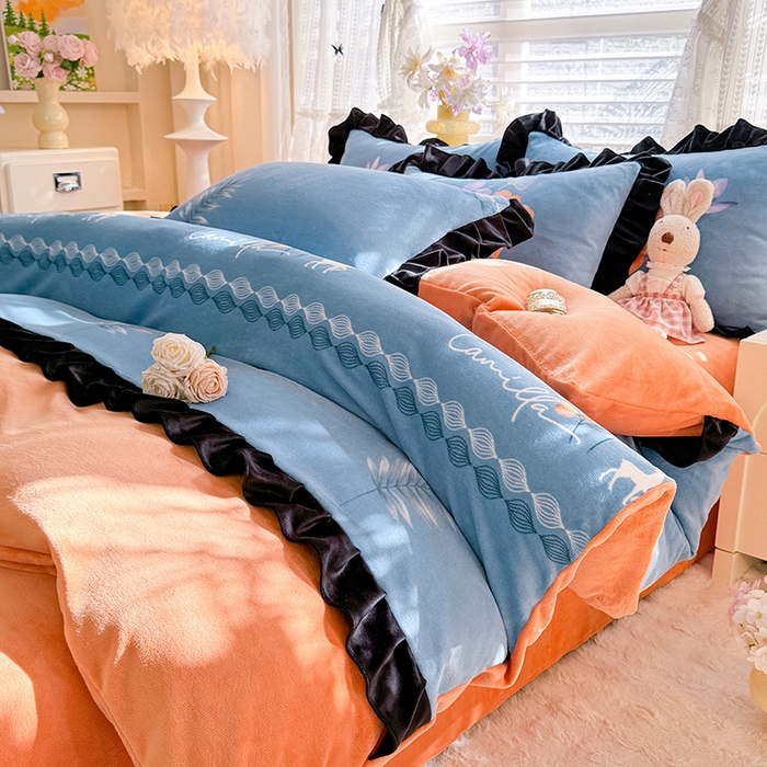 91家纺网 家纺一手货源 找家纺 （总）美达家纺 2025新款韩版牛奶绒床单四件套