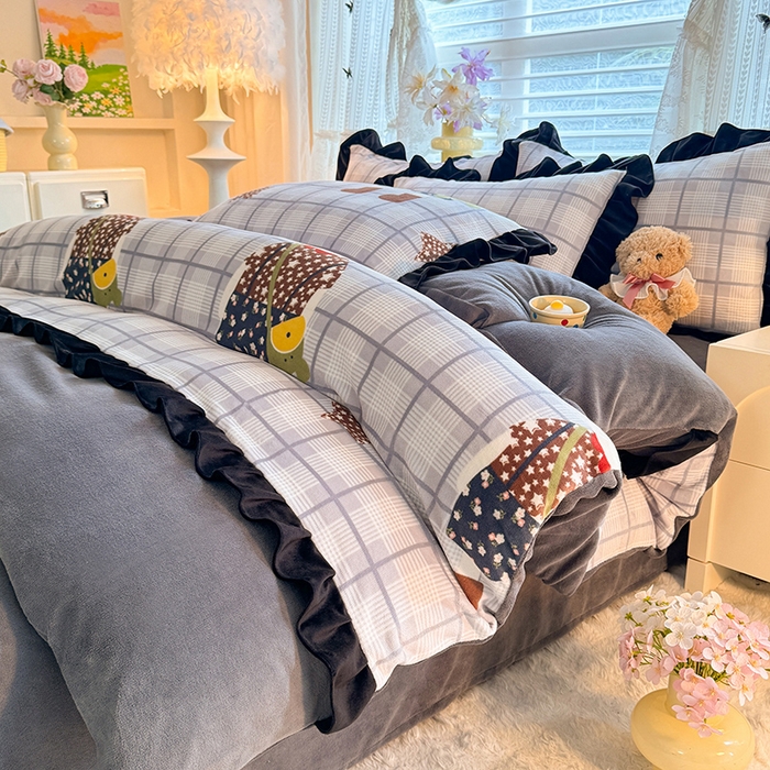 91家纺网 家纺一手货源 找家纺 （总）美达家纺 2025新款韩版牛奶绒床单四件套